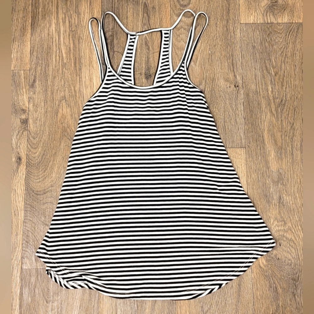 Strappy flowy striped tank